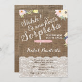 Cumpleaños sorpresa de Abuelita Spanish Invites Kaart (Voorkant / Achterkant)