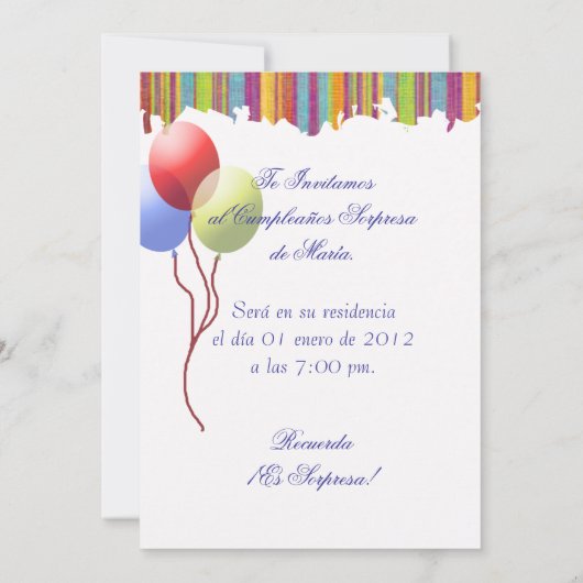 Cumpleaños - Uitnodiging (Achterkant)