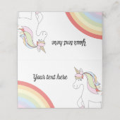 Cumpleaños Unicornio Plaatskaartje (Buitenkant ongevouwen)