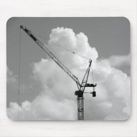 Cumulonimbus Crane - Zwart-wit Muismat (Voorkant)