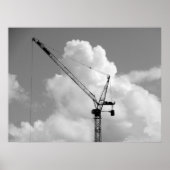 Cumulonimbus Crane - Zwart-wit Poster (Voorkant)