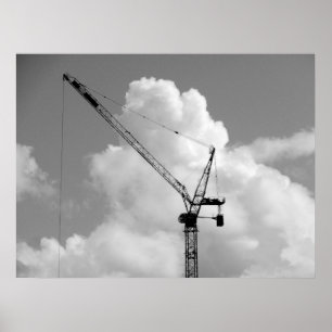 Cumulonimbus Crane - Zwart-wit Poster