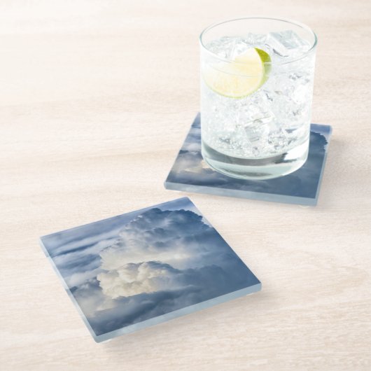 Cumulus Cloud Group Glazen Onderzetter (Schuin)
