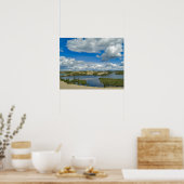 Cumulus clouds drijven boven meren in het noordwes poster (Keuken)