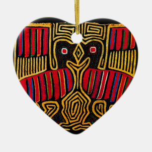 Cuna Indian Mola Duck Design Keramisch Ornament