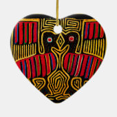 Cuna Indian Mola Duck Design Keramisch Ornament (Achterkant)