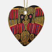 Cuna Indian Mola Duck Design Keramisch Ornament (Links)