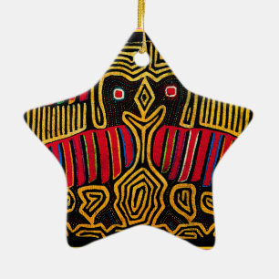 Cuna Indian Mola Duck Design Keramisch Ornament