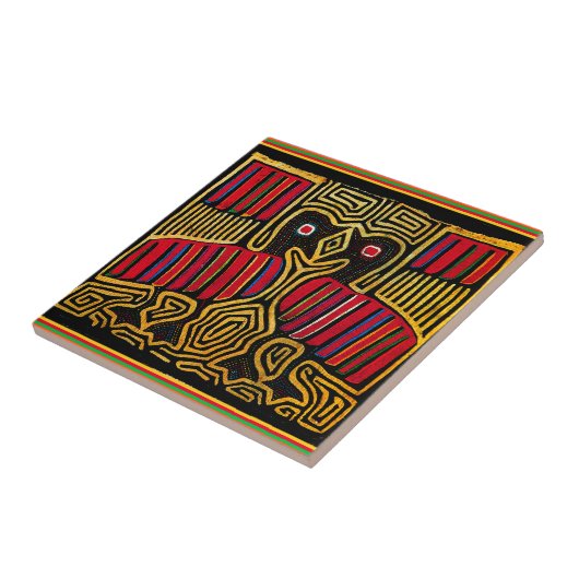 Cuna Indian Mola Duck Design Tegeltje (Zijkant)