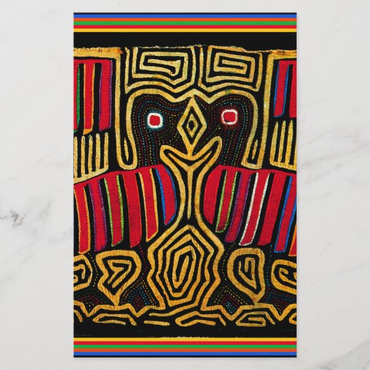 Cuna Indian Mola Eend Design Briefpapier (Voorkant)