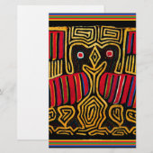 Cuna Indian Mola Eend Design Briefpapier (Voorkant / Achterkant)