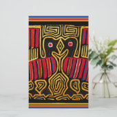 Cuna Indian Mola Eend Design Briefpapier (Staand voorkant)