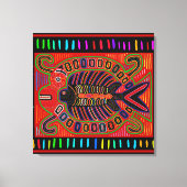 Cuna Indian Mola Flying Fish Canvas Afdruk (Voorkant)
