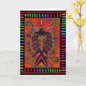 Cuna Indian Mola Flying Fish Kaart (Gele Bloem)