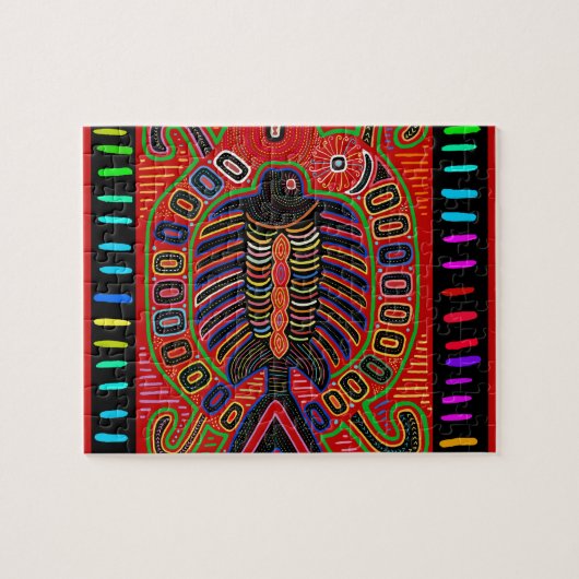 Cuna Indian Mola Flying Fish Legpuzzel (Horizontaal)