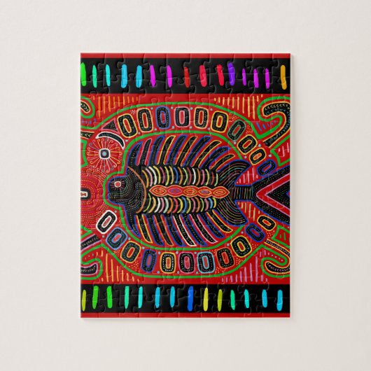 Cuna Indian Mola Flying Fish Legpuzzel (Verticaal)