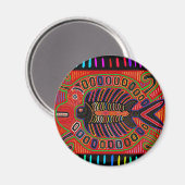 Cuna Indian Mola Flying Fish Magneet (Voorkant / Achterkant)