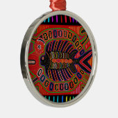 Cuna Indian Mola Flying Fish Metalen Ornament (Rechts)