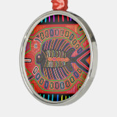 Cuna Indian Mola Flying Fish Metalen Ornament (Links)