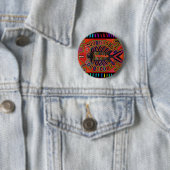 Cuna Indian Mola Flying Fish Ronde Button 5,7 Cm (In situ)