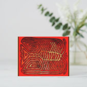 Cuna Indian Tribal Lobster Skeleton Briefkaart (Staand voorkant)