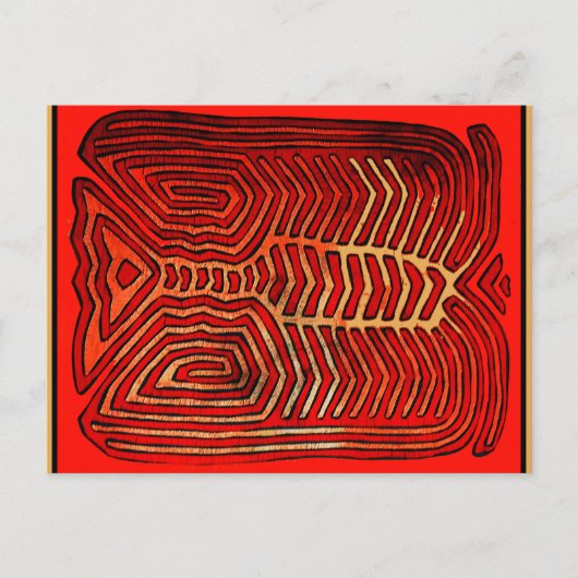 Cuna Indian Tribal Lobster Skeleton Briefkaart (Voorkant)