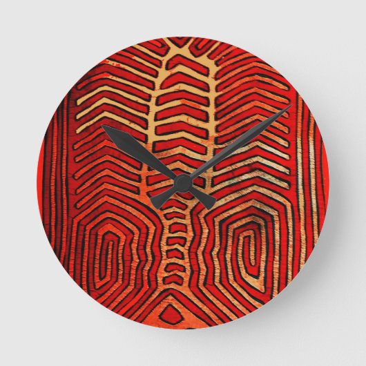 Cuna Indian Tribal Lobster Skeleton Ronde Klok (Voorkant)