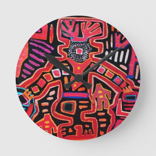 Cuna Indian Tribal Shaman met blikken Ronde Klok (Voorkant)