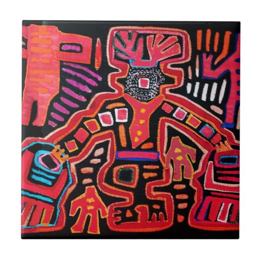 Cuna Indian Tribal Shaman met blikken Tegeltje (Voorkant)