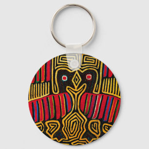 Cuna Indianen Mola Eend Ontwerp Sleutelhanger