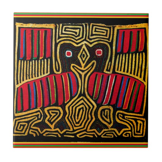 Cuna Indianen Mola Eend Ontwerp Tegeltje (Voorkant)