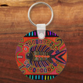 Cuna Indiase Mola Vliegende Vis Sleutelhanger (Voorkant)