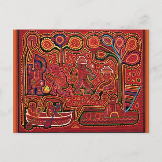 Cuna Indische Mannen in Cayucos Briefkaart (Voorkant)