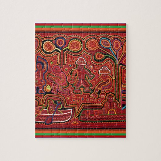 Cuna Indische Mannen in Cayucos Legpuzzel (Verticaal)