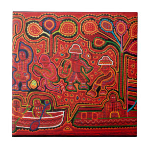 Cuna Indische Mannen in Cayucos Tegeltje