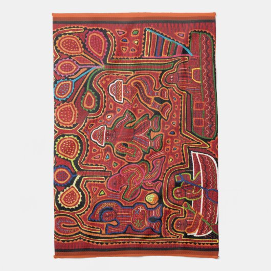 Cuna Indische Mannen in Cayucos Theedoek (Verticaal)