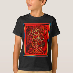 Cuna Indische Stam Kreeft Skelet T-shirt