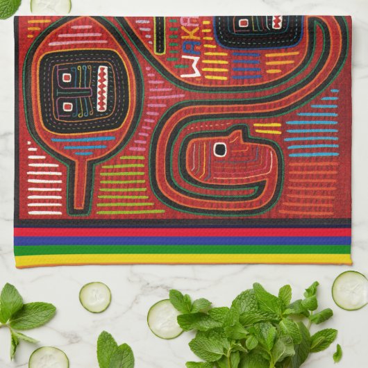 Cuna Tribal Design Theedoek (Gevouwen)