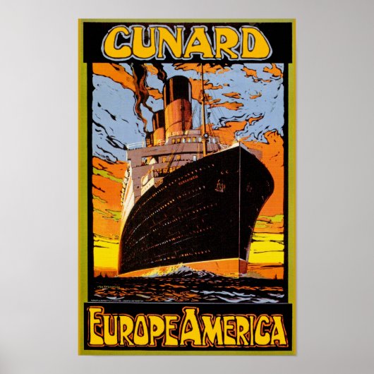 Cunard Europe-America Poster (Voorkant)