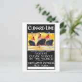 Cunard Line Advertentie Briefkaart (Staand voorkant)