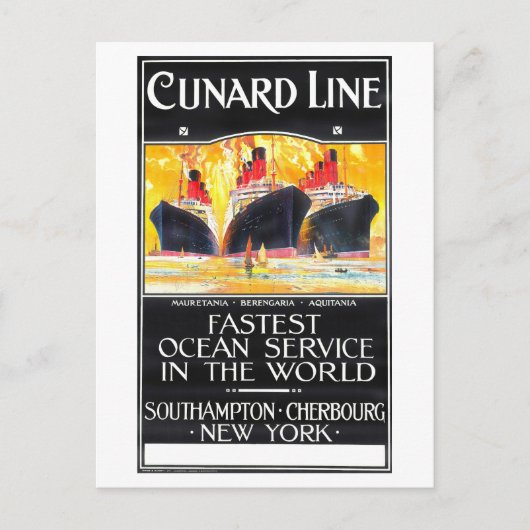 Cunard Line Advertentie Briefkaart (Voorkant)