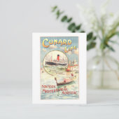  Cunard Line Adverteren Poster Briefkaart (Staand voorkant)