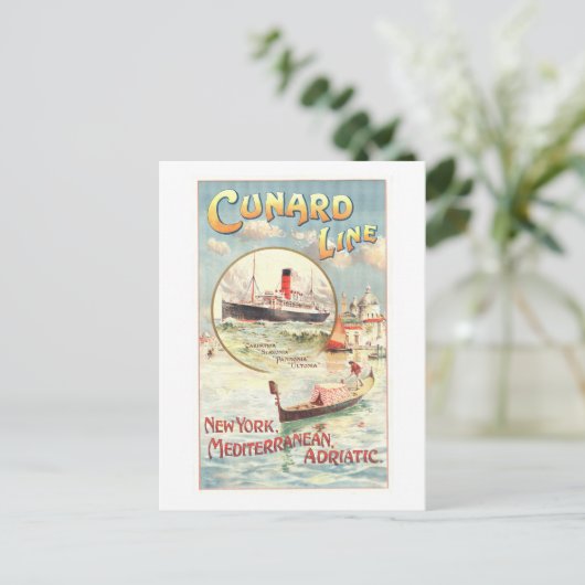  Cunard Line Adverteren Poster Briefkaart (Staand voorkant)