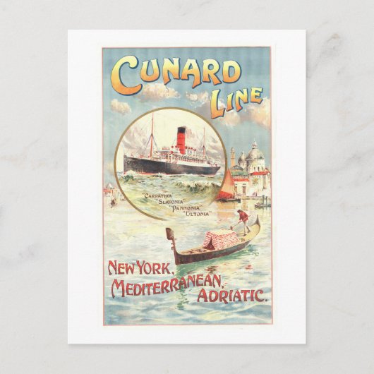 Cunard Line Adverteren Poster Briefkaart (Voorkant)