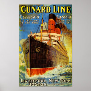 Cunard Line ~ Carmania en Caronia Poster