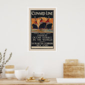 Cunard Line Fastest Ocean Service in the Word Poster (Keuken)