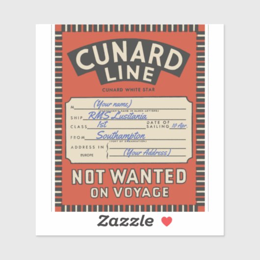 Cunard Line label () (Vel)
