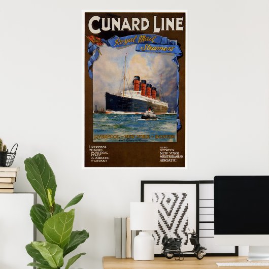 Cunard Line-Lusitania Poster (Thuiskantoor)