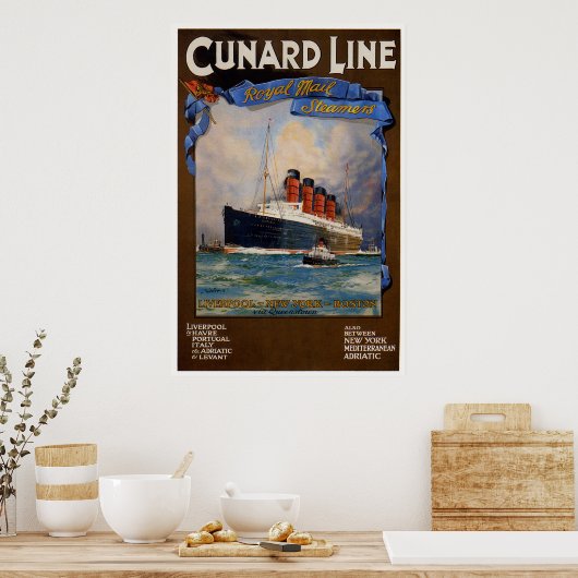 Cunard Line-Lusitania Poster (Keuken)