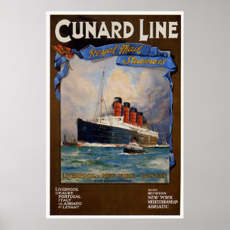 Cunard Line-Lusitania Poster